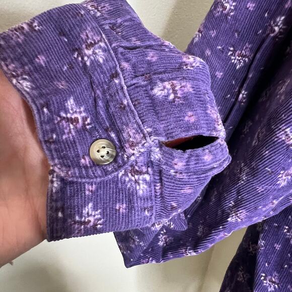 Vtg Looney Tunes Tweety Bird Shirt 22W-24W Women Corduroy 3X Purple Floral Y2K - Picture 10 of 11